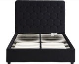 MADISON 5' BED - BLACK VELVET FABRIC