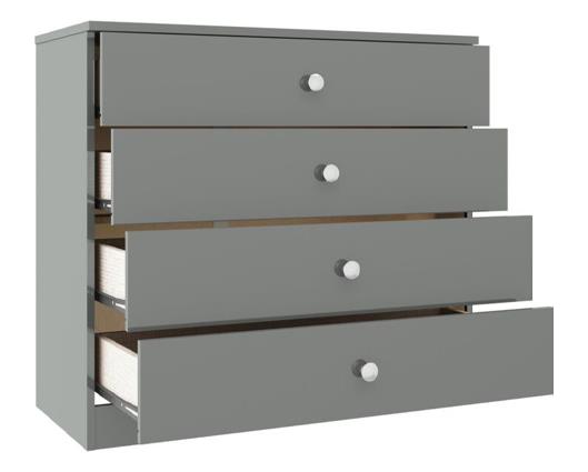 DENVER 2 DOOR WARDROBE BEDROOM SET - GREY GLOSS