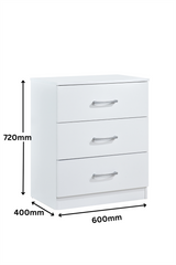 Highbury 3 Drawer Chest - White