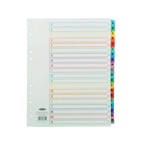 Concord Index A-Z A4 Extra Wide Multicoloured Mylar Tabs 07801&#47;CS78