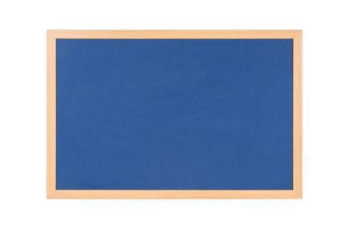 Earth Prime Felt Noticeboard 150x120cm Blue Oak MDF Frame FB5143233