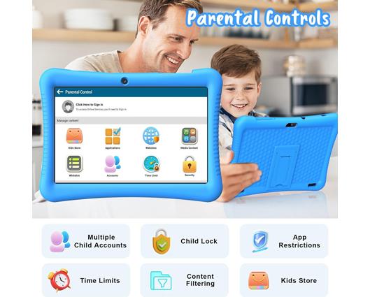 EagleSoar 10" Android 13 Tablet for Kids Blue