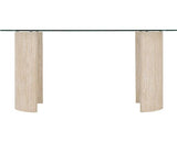 MODENA & AVERY DINING SET (X4 CHAIRS) - CREAM/EMERALD GREEN VELVET