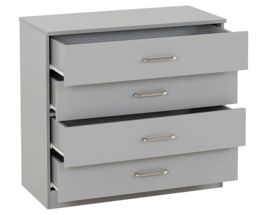 DAKOTA 3 DOOR WARDROBE BEDROOM SET - LIGHT GREY