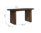 Axel Oval Fluted Dining Table with 2 Fabric Chairs and 1 Bench - Walnut
