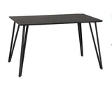 MARLOW & SHELDON DINING SET (X4 CHAIRS) - BLACK MARBLE/GREY BOUCLE FABRIC
