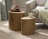 Toba Oval Nest of Tables Light Oak