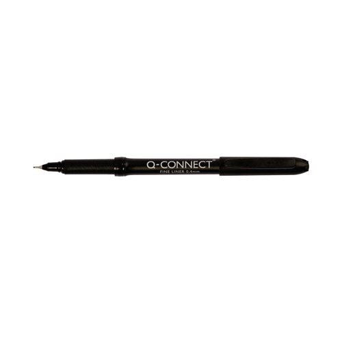 Q-Connect Black 0.4mm Fineliner Pen (Pack of 10) KF25007