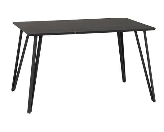 MARLOW & LUKAS DINING SET (X4 CHAIRS) - BLACK MARBLE/EMERALD GREEN VELVET