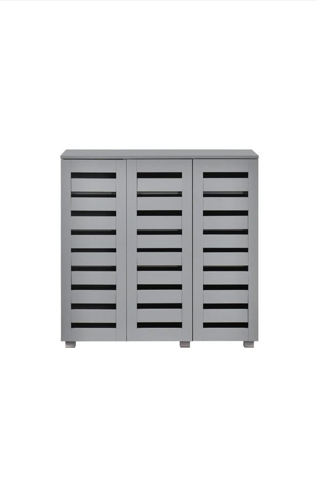Euston 3 Door Shoe Cabinet - Light Grey
