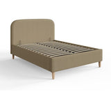 Florence Boucle Ottoman Double Bed - Natural Mushroom