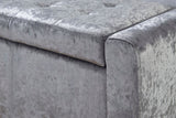 Verona ottoman bench grey crushed velvet