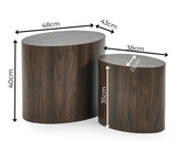 Toba Oval Nest of Tables Walnut