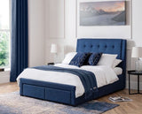 FULLERTON 4 DRAWER BED 150CM - BLUE