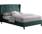 AMELIA 4'6" BED - GREEN VELVET FABRIC