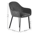 Set of 2 Lima Dining Chairs Grey