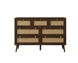 Croxley 7 Drawer Rattan Chest - Walnut