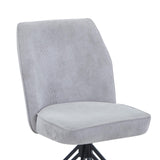 Aspen swivel dining chairs, light grey cord fabric with black metal legs (pair)