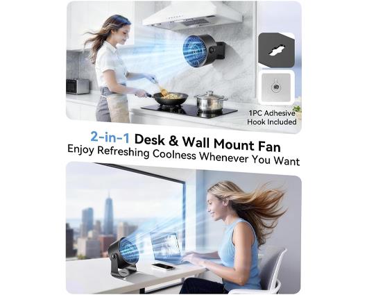 Rechargeable USB Desk Fan - Black