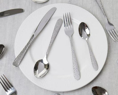 24pc Hammered Cutlery Set - S/STEEL