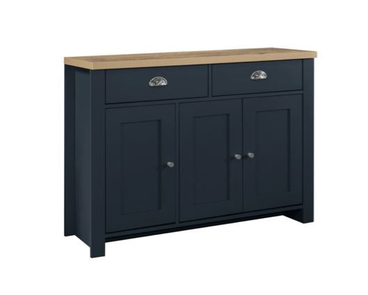 Highgate 3 Door 2 Drawer Sideboard- Navy