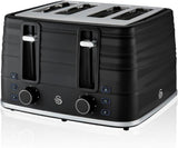 Swan 4 Slice Symphony Toaster - Black