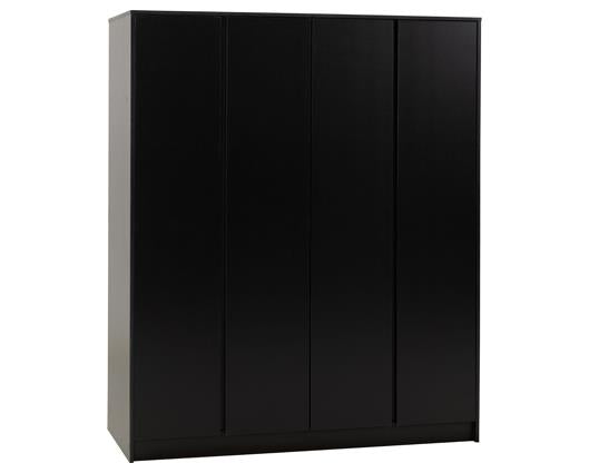 MALVERN 4 DOOR WARDROBE - BLACK