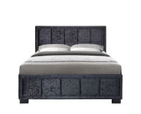 Hannover Small Double Bed - Black Crushed Velvet