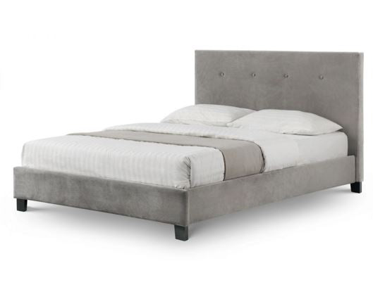 Shoreditch High Headboard King Bed - Slate Velvet