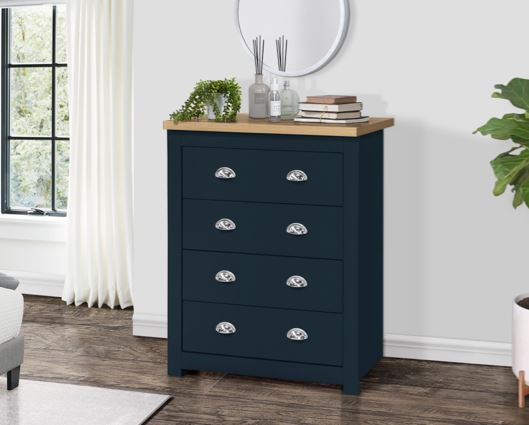 Highgate 4 Drawer Chest-Navy