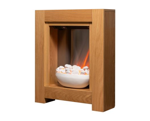 Adam Monet Fireplace Suite in Oak with Electric Fire, 23 Inch