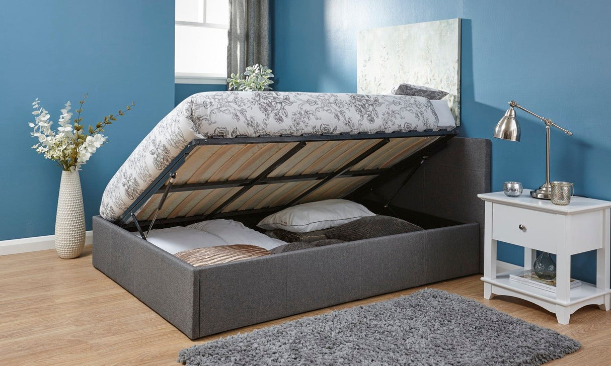 Serena Side Lift Ottoman King Bed - Grey