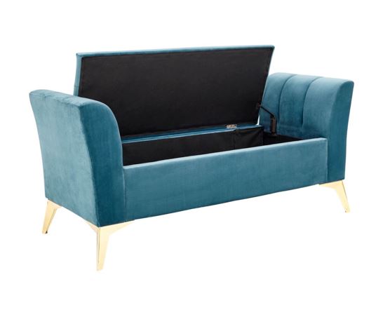 Pettine Ottoman Storage Bench Teal