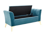 Pettine Ottoman Storage Bench Teal