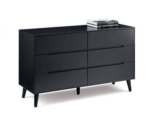 ALICIA 6 DRAWER WIDE CHEST - ANTHRACITE