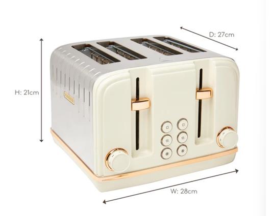 Haden Salcombe 4 Slice Toaster Cream