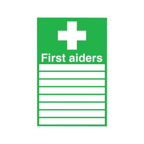 Safety Sign First Aiders 300x200mm PVC FA01926R