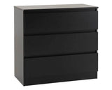Malvern 3 Drawer Chest - Black