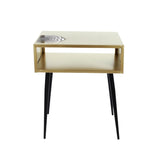 Galaxy metal bedside table, gold with black legs