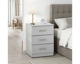 DAKOTA 3 DRAWER BEDSIDE - LIGHT GREY