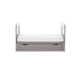 Grace Mini Cot Bed, Under Drawer + Fibre Mattress - Taupe Grey