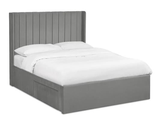 Leila Dual Storage Door Bed Steel Grey - King