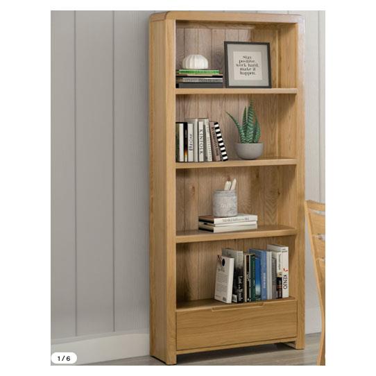 CURVE OAK TALL BOOKCASE