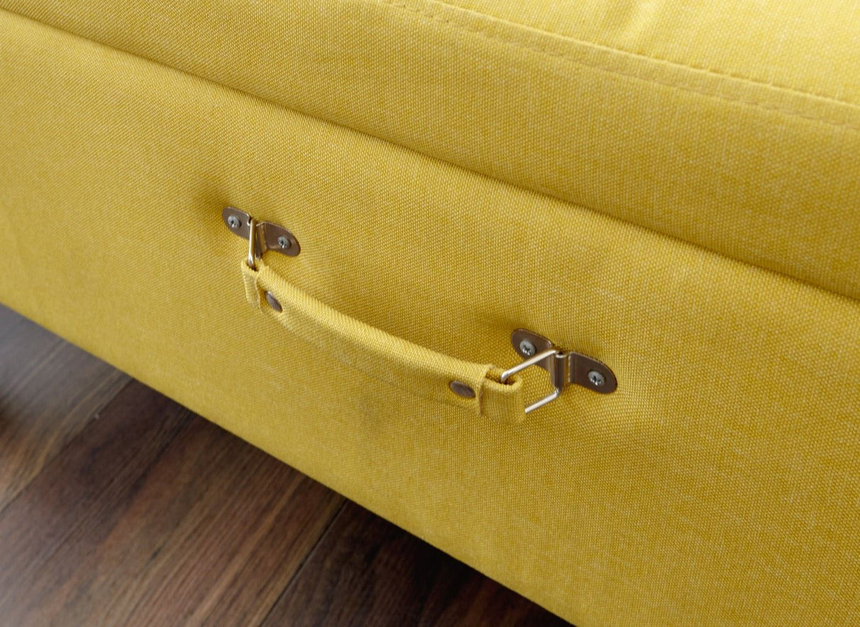 Minstrel storage ottoman large mustard