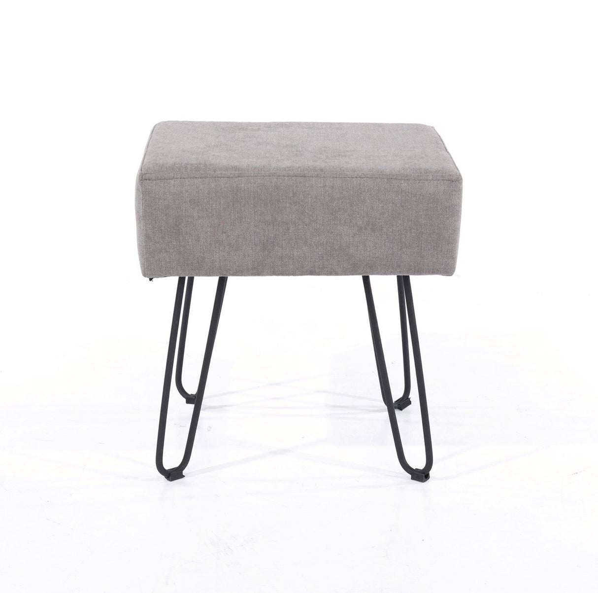 Grey Fabric Upholstered Rectangular Stool