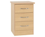 Nevada 3 Drawer Bedside - Sonoma Oak Effect
