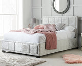 Hannover Double Bed- Crushed Steel Velvet