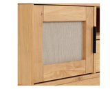 CORONA RATTAN 1 DOOR 1 DRAWER TV UNIT - DISTRESSED WAX PINE/RATTAN EFFECT