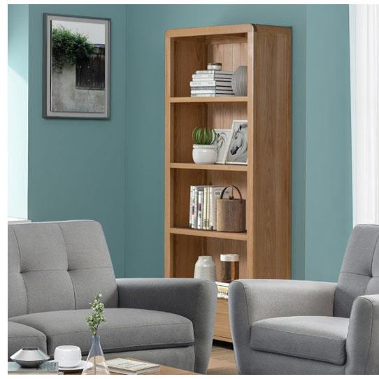 CURVE OAK TALL BOOKCASE