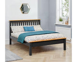 MONACO 4'6" LOW END BED - DARK GREY/OAK EFFECT